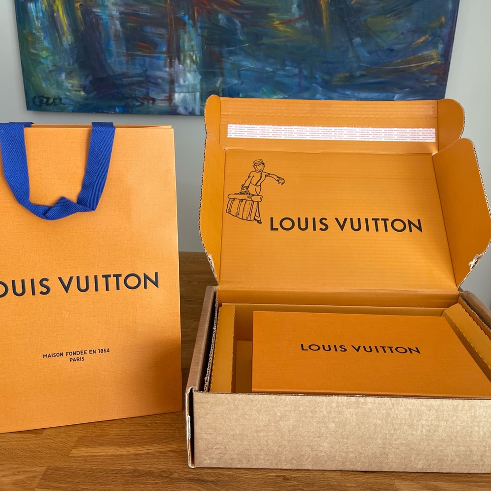 Authentic Louis Vuitton cardboard box, gift box and bag